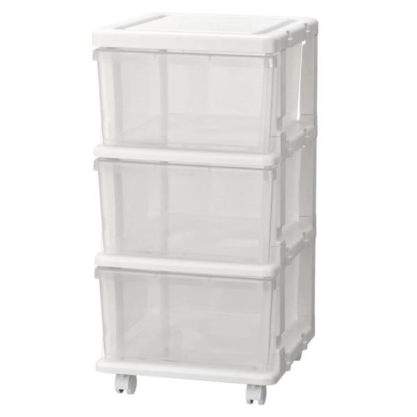 チェスト シーズユニット3段 WHクリア JEJアステージ 収納チェスト プラチェスト プラスチック...