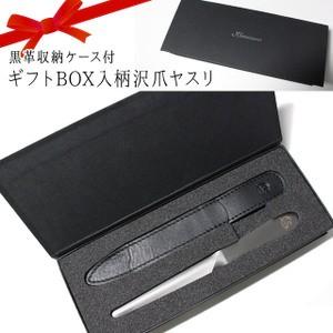 柄沢ヤスリ 踵ヤスリ シャイニー レザーケース付き 革黒 柄沢ヤスリ 踵