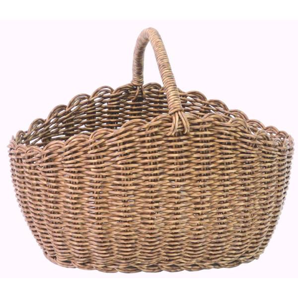 ユティルナイール オーバルワンハンドルバスケットＬ 水洗い可能 ナチュラル 水はけ おしゃれ シンプ...