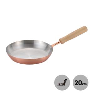 銅製 フライパン 30cm 内面メッキ無 板厚約2mm 業務用仕様 日本