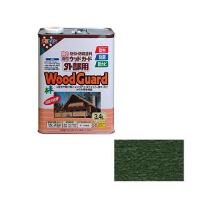 アサヒペン 油性ウッドガード外部用 3.4L コロラドグリーン
