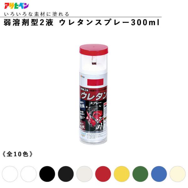 アサヒペン ASAHIPEN 弱溶剤型2液 ウレタンスプレー 300ml