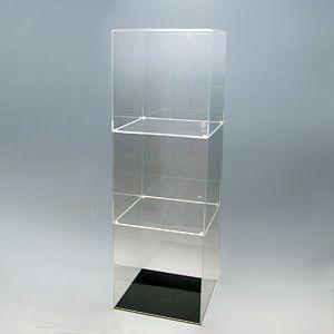 アクリル3段ケースB/5面体/クリア/ W30cm/D30cm/H91.2cm : プラス