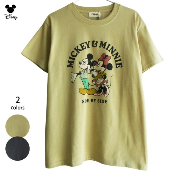 送料無料 Tシャツ ミッキー ミニー disney レディース デート tdl レトロ 肌色 ８０年...