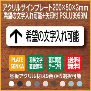 希望の文字入れ可能 PSLU9999M 矢印付 アクリル ドアプレート｜plate-sign