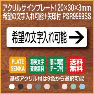 希望の文字入れ可能 PSR9999SS 矢印付 アクリル ドアプレート｜plate-sign