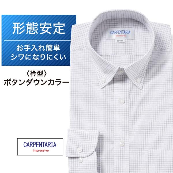 ワイシャツ メンズ 長袖 形態安定 形状記憶 標準型 CARPENTARIA ボタンダウン DAPC...