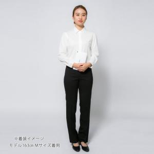 レディース ブラウス 長袖 ノーアイロン ニッ...の詳細画像1