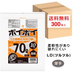 ゴミ袋 45L 透明 650x800mm 0.03mm厚 10枚x60冊 P-654 45Lポリ袋
