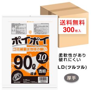 ゴミ袋 45L 透明 650x800mm 0.03mm厚 10枚x60冊 P-654 45Lポリ袋