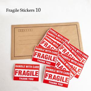 Fragile Sticker 赤 10枚入り ステッカー シール｜platinumbaby