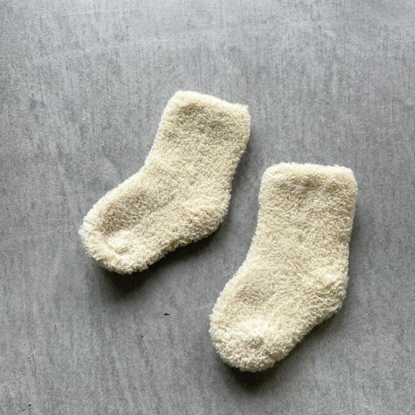 オーガニックもこもこ パイル 新生児 ソックス 7-9cm クルー丈 日本製 ベビーソックス 靴下 ...