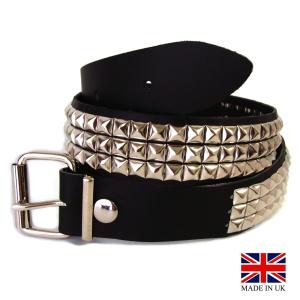 イギリス製　3-Row Small Pyramid Stud Belt　3連スモール ピラミッド ス...