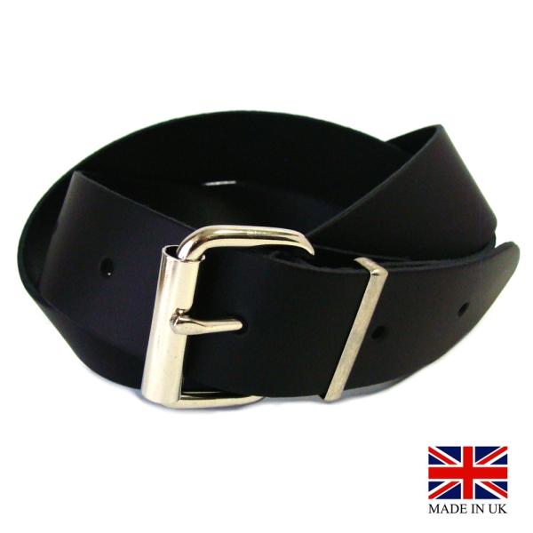 イギリス製　３８ｍｍ Plain Belt　38mm プレーン ベルト SV/BK Made in ...