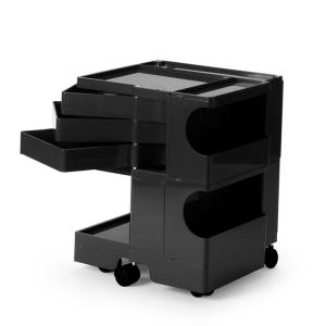 ボビーワゴン ブラック ２段３トレイ BOBY WAGON BLACK B-LINE ビーライン ジョエ・コロンボ 多機能ワゴン ベッドサイドテーブル 正規輸入品