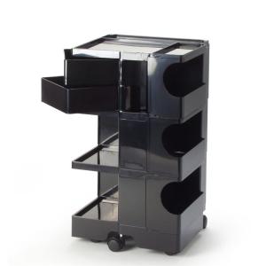 ボビーワゴン ブラック ３段２トレイ BOBY WAGON BLACK B-LINE ビーライン ジョエ・コロンボ 多機能ワゴン ベッドサイドテーブル 正規輸入品