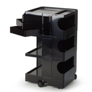 ボビーワゴン ブラック ３段３トレイ BOBY WAGON BLACK B-LINE ビーライン ジョエ・コロンボ 多機能ワゴン ベッドサイドテーブル 正規輸入品