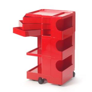 ボビーワゴン レッド ３段３トレイ BOBY WAGON RED B-LINE ビーライン ジョエ・コロンボ 多機能ワゴン ベッドサイドテーブル 正規輸入品