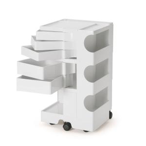ボビーワゴン ホワイト ３段５トレイ BOBY WAGON WHITE B-LINE ビーライン ジョエ・コロンボ 多機能ワゴン ベッドサイドテーブル 正規輸入品