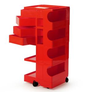 ボビーワゴン レッド ４段４トレイ BOBY WAGON RED B-LINE ビーライン ジョエ・コロンボ 多機能ワゴン ベッドサイドテーブル 正規輸入品