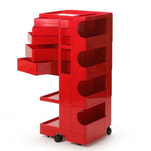 ボビーワゴン レッド ４段５トレイ BOBY WAGON RED B-LINE ビーライン ジョエ・コロンボ 多機能ワゴン ベッドサイドテーブル 正規輸入品