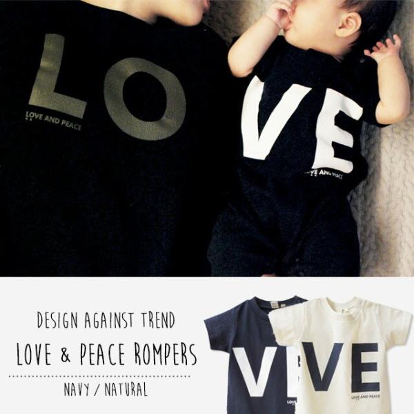 Love &amp; Peace ロンパース Design Against Trend Navy/NATUR...