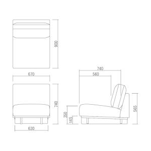 SIEVE クロッシング ソファ 1人掛け c...の詳細画像3