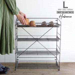 Lサイズ HABANA Folding Shelf BK ハバナ フォールディングシェルフ WEST VILLAGE TOKYO ウエストビレッジトーキョー ディスプレイ アイアン 棚 ４段の商品画像