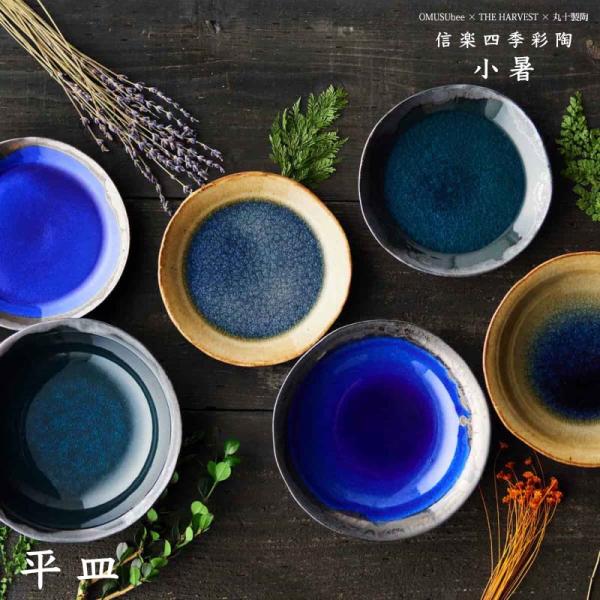 平皿 信楽四季彩陶 小暑 OMUSUbee 丸十製陶 THE HARVEST 翠雨/夏の宵/朝凪  ...