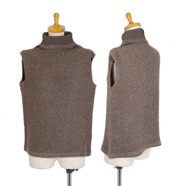 イッセイミヤケ ミーISSEY MIYAKE me ラメハイネックボックスプリーツノースリーブニット...