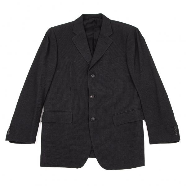 イッセイミヤケ メンISSEY MIYAKE MEN リブ織り3Bジャケット チャコール2 【メンズ...