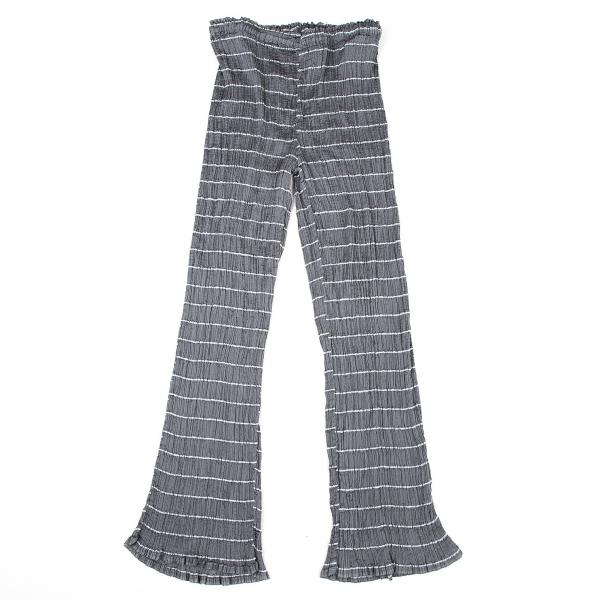 イッセイミヤケ ミーISSEY MIYAKE me ボーダークレープパンツ グレーF 【レディース】