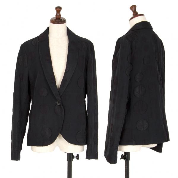 イッセイミヤケISSEY MIYAKE ウール混ナイロン立体ドットショールジャケット 黒3 【レディ...