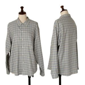 PAPAS（パパス） リネンストライプ長袖シャツ 白グレー50L 【メンズ