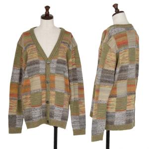 【未使用】M.&KYOKO エムアンドキョウコ カーディガン パッチワーク エムアンドキョウコM.&KYOKO パッチワークニットカーディガン マルチ1