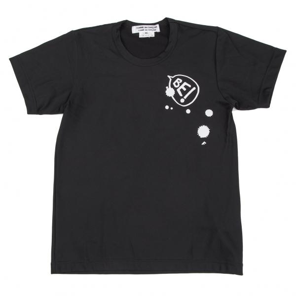 コムコム コムデギャルソンCOMME des GARCONS ポリBE吹き出しプリントTシャツ 黒X...