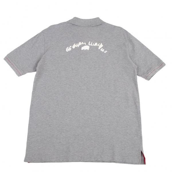 パパスPapas バックワッペン鹿の子ポロシャツ 杢グレー50L 【メンズ】