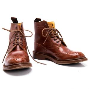 Tricker’s / ウイングチップ/カントリーブーツ/レースアップブーツ/4.5/CML/レザー トリッカーズ TRICKER'S カントリーブーツ ウィングチップ レース