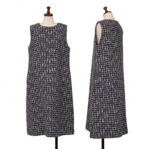 45Ｒ45rpm リネンDRESS ワンピース（インディゴ） 美品】45R インディゴ コットンリネン ハケ目DRESSドレス