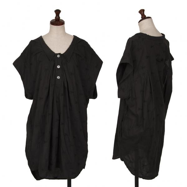 メルシーボークーmercibeaucoup 刺繍シャツワンピース 黒1 【レディース】