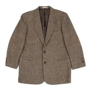 パパス Papas ハリスツイード ジャケット 2B くるみボタン ベージュ M