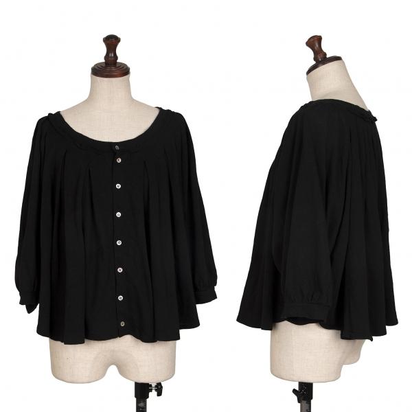 スナオクワハラsunao kuwahara プリーツ変形コットンカーディガン 黒M 【レディース】