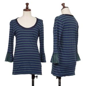 sacai サカイsacai プリーツ切替ストライプシャツワンピース