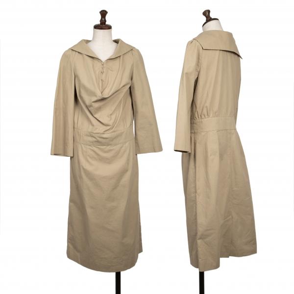 スナオクワハラsunao kuwahara セーラーカラーヘンリーネックワンピース ベージュ2 【レ...