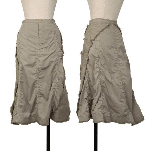 イッセイミヤケ ハートISSEY MIYAKE HaaT 製品染めサイド切替パッカリングスカート カ...