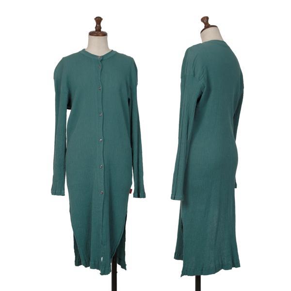 イッセイミヤケ ハートISSEY MIYAKE HaaT クレーププリーツロングカーディガン 緑2 ...