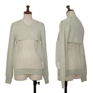 【中古】コムデギャルソン AD2024 25SS ポリエステル Vネック ニットベスト 変形デザイン プルオーバー ロング XS 黒 コムデギャルソン 美品 AD2024 25SS ポリエステル Vネック ニット