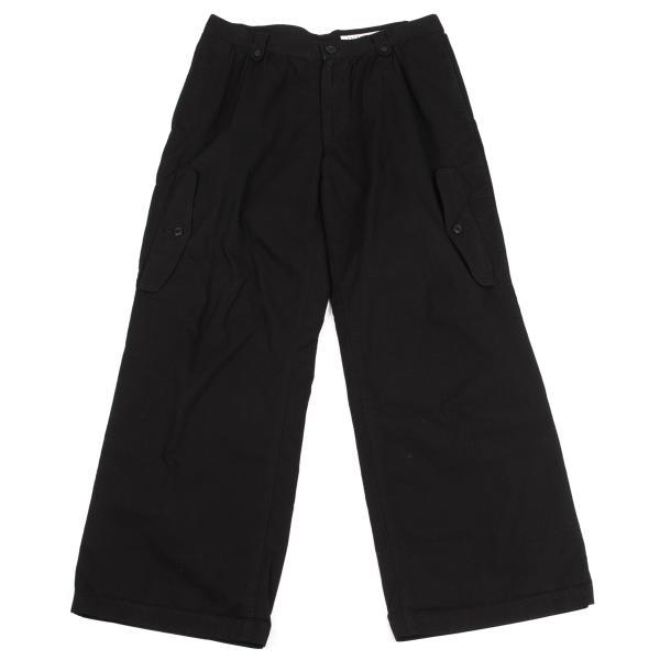 スナオクワハラsunao kuwahara 製品染めコットンリップストップワイドパンツ 黒S 【レデ...