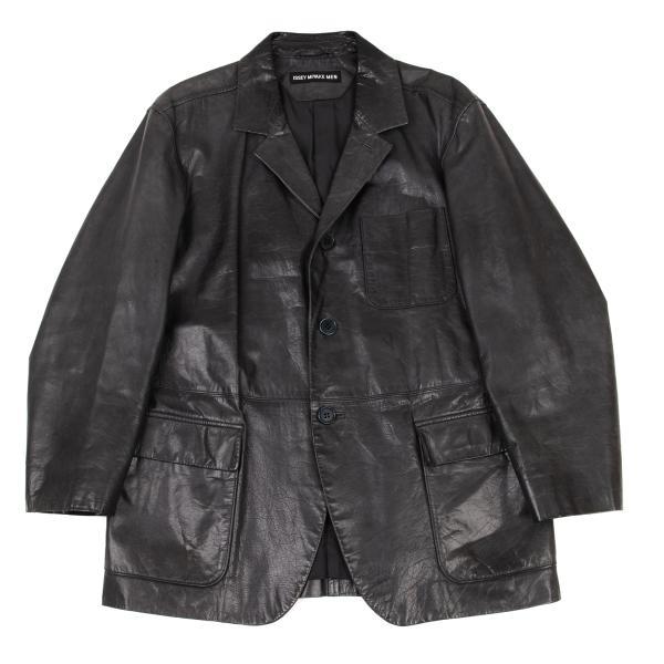 イッセイミヤケ メンISSEY MIYAKE MEN カウレザーテーラードジャケット チャコールM位...