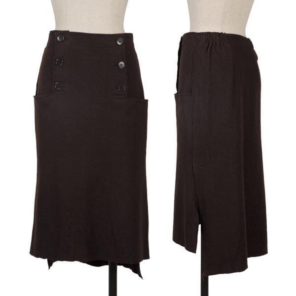 スナオクワハラsunao kuwahara I.S. ウールフェルトセーラースカート 焦げ茶M位 【...